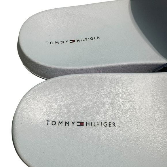 NWOT Tommy Hilfiger Blue Patterned Slides - Picture 6 of 7